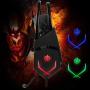 Gaming Headset,GAKOV MV3 USB PC Gaming Headphones Super Bass Noise Cancelling Over Ear Earphones with Mic-Phone and Colorful Breath Light for Xbox One,PS4, PC, PS Vita, Smart Phone -Classic Black