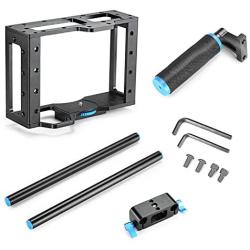 Neewer Aluminum DSLR Camera Cage Kit With 15mm Rod Rig For Nikon Pentax Canon Sony and Other DSLR Camera to Mount Microphones, Monitor, Sound Recorders, Top Handle, Tripod, Follow Focus
