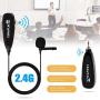 Wireless Microphone System,KIMAFUN 2.4G Wireless Lavalier Microphone with Lavalier Lapel Mics,Wireless Transmitter & Receiver for Computer,Speaker,Phone,Camera,Teaching and Public Speaking,G130