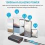 Portable Power Bank Chargers 10000mAh Type C PD 18W and 2 USB QC 3.0 Ports Small External Battery Packs LCD Display for iPhone iPad Huawei Samsung Android Mobile Phone Nintendo Switch Tablets
