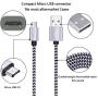 Dual USB Car Charger, FiveBox Phone Car Charger Adapter with 2 Pack Braided Micro USB Charging Cable 6ft Android Charger Cord for Samsung Galaxy S6/S7 Edge, J3 J7, LG stylo 2/3 Plus, LG G4 G3 K20 Plus