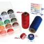 ilauke 50Pcs Bobbins Sewing Threads Kit, 400 Yards per Polyester Thread Spools, Prewound Bobbin with Case for Brother Singer Janome Machine, 25 Colors