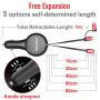 CHAFON Car Charger Cord Adapter,Dual 2.6 ft Retractable Fast Charging Cable Quick Charge,PD 18W Phone USB C Micro Port Compatible with Phone 11 XS Max XR X Samsung Galaxy LG Google Pixel & More