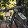 MAGT Bike Tube Bag, Outdoor Universal Bike Mobile Phone Bag with Sun Visor Frame Fingerprint Unlock Bike Front Tube Bag Cycling Accessories