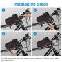 TURATA Bike Bags Bicycle Front Frame Bag Waterproof Handlebar Cycling Top Tube Pannier Touch Screen Sun Visor Large Capacity Mobile Phone Holder Fits Phones Below 6.5 Inches