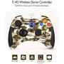EasySMX 2.4G Wireless Controller for PS3, PC Gamepads with Vibration Fire Button Range up to 10m Support Windows PC, PS3, Android, Vista, TV Box Portable Gaming Joystick Handle (Camouflage Yellow)