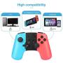 Wireless Pro Game Controller for Nintendo Switch, Pekyok SW07 Bluetooth Gamepad Joypad Remote for Nintendo Switch Console Supports Gyro Axis and Dual Vibration - Blue & Red(Third-Party Product)