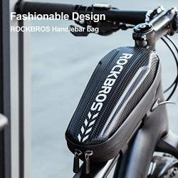 ROCKBROS Top Tube Bag Bike Bicycle Bag Front Frame Bag Water Resistant Bike Phone Bag EVA Hard Shell Mountain Bike Accessories Pouch Black
