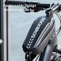 ROCKBROS Top Tube Bag Bike Bicycle Bag Front Frame Bag Water Resistant Bike Phone Bag EVA Hard Shell Mountain Bike Accessories Pouch Black