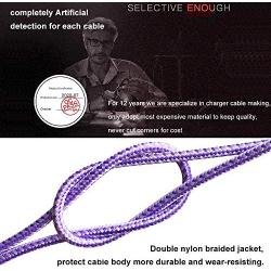 iPhone Charger Cable，90 Degree Lightning Cable 10 FT iPhone Cable Braided Syncing & Charging Cord for iPad/iPhone11/ XS/Max/XR/X/8/7/6/iPod(Purple)
