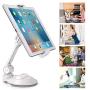 Grip Tight iPad Suction Cup Holder Fits 4-11” Display, Swivel Sticky Tablet Phone Stand Pad to Mount Smartphone, iPhone 5 6 7 iPad Mini, Cell on Smooth Surface Desk Countertop Mirror Car Truck Window