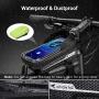 Whale Fall Waterproof Bike Frame Bag Bike Phone Bag Bicycle Cell Phone Holder for GPS - Bicycle Bag Frame Hard Eva Navi Pressure-Resistant Handlebar Bag TPU Touch-Screen with Sun-Visor and Rain Cover