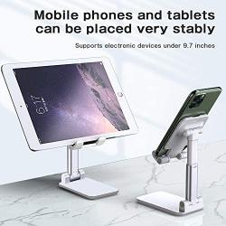 Cell Phone Stand, Adjustable Cell Phone Stand, TopACE Foldable Portable Desktop Stand, Phone Holder Stand for Desk Sturdy Aluminum Metal Stand for Phone/iPad/Kindle/Tablet/Switch (Pearl White)