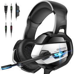 ONIKUMA Gaming Headset - Xbox One Headset PS4 Headset PC Headset with Noise Canceling Mic Gaming Headphones for PS4, Xbox One, PC (Adapter Not Included)