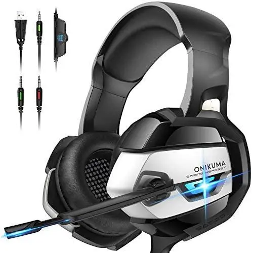 ONIKUMA PS4 Headset -Xbox One Headset Gaming Headset Noise Canceling Gaming Headphones with Mic & LED Light for PS4,Playstation,Xbox One(Adapter Not Included) ONIKUMA PS4 Headset -Xbox One Headset Gaming Headset Noise Canceling Gaming Headphones with Mic & LED Light for PS4,Playstation,Xbox One(Adapter Not Included)