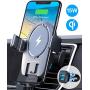VANMASS Universal Wireless Car Charger Mount, Leading 15W Qi Fast Charge, Built-in Battery, Auto-clamp, Ideal for iPhone 11/11 Pro/XR/XS/X/8, Samsung S20/Note 10/S10/S9/S8/S7, Pixel/LG【Two Patent】