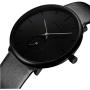 Mens Watches Ultra-Thin Minimalist Waterproof-Fashion Wrist Watch for Men Unisex Dress with Leather Band