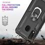 LeYi Samsung Galaxy A20/ A30 Case (Not Fit A20S) with Tempered Glass Screen Protector, [Military Grade] Magnetic Car Mount Kickstand Defender Protective Cover Phone Case for Samsung A20/ A30, Black