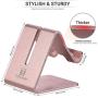 Cell Phone Stand Holder - ToBeoneer Aluminum Desktop Solid Portable Universal Desk Stand Compatible with All Mobile Smart Phone Huawei iPhone X 8 7 6 Plus 5 Ipad Mini Tablet Office Decor (Rose Gold)