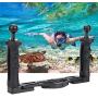 Diving Underwater Handheld Gimbal Stabilizer Aluminum Tray with Dual Handle Grips with 1/4in Screws for Underwater Camera Housing Case Accessory Diving Gimbal Stabilizer Accessories