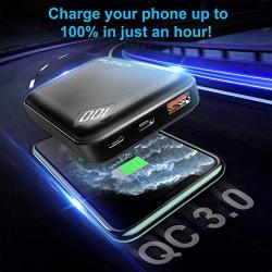 2020 Updated Ultra Compact 10000mAh PD Power Bank, Dual USB A and USB C Ports with Quick Charge 3.0 Technology, Portable Charger with Digital Screen for iPhone, iPad, Samsung, Google Pixel and More