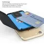 Sinjimoru Phone Card Holder Stick-on Phone Card Case, Phone Wallet Credit Card Holder on Back of Phone with up to 3 Cards and Cash Storage. Card Zip Black.