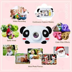 Joytrip Digital Kids Camera for Boys 12.0MP 1080P Video Resolution Mini Rechargeable Portable Camera for Ages 3-12 Child Kid Selfie Toy Cameras Camcorder (Panda 16G Memory Card)