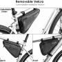 WOTOW Bike Frame Storage Bag, Water Resistant Cycling Reflective Triangle Handlebar Top Tube Bag Under Seat Pouch Strap-On Adjustable Install Position Tool Accessories Pack for Mountain Road Bike