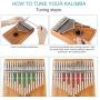KMIKE 17 Keys Kalimba Thumb Piano Solid Mahogany Wood Finger Piano with Study Instruction and Tune Hammer for Kids Adult Beginners, Professionals - Perfect Christmas Gift