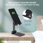 Kocuos Cell Phone Stand, Angle Height Adjustable Foldable Phone Holder Dock Cradle for Desk Compatible with iPhone 11 Pro Se Xs Xs Max Xr X 8 7 6 6s Plus, iPad Mini, All Smartphones (Black)