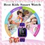 themoemoe Kids Smartwatch, Kids GPS Tracker Watch Kids Waterproof Smart Watch Phone GPS Tracker with SOS Two Way Call (Pink)