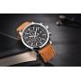 BENYAR Waterproof Quartz Men Watch, Fashionable Chronograph Analog Water-Resistant Business Brown Leather Watches