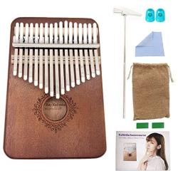 Kalimba Thumb Piano 17 Keys Rosefinch Finger Piano Mahogany Mbira with Tuning Hammer Study Instruction Bag Gift for Beginner Adults Kids