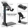 B-Land Adjustable Cell Phone Stand, Foldable Portable Phone Stand Phone Holder for Desk, Desktop Tablet Stand Compatible with iPhone 11 Pro XS Max XR X Samsung Galaxy S10 S9 & Tablets (Black)