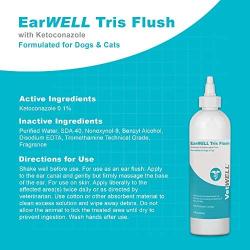 VetWELL Dog Ear Cleaner Solution & Infection Treatment for Dogs & Cats, Anti-Fungal Tris Otic Cleanser Drops Eliminates Yeast, Odor Helps Relieve Infections Due to Yeast, Mites & Bacteria - 12oz