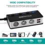 OOWOLF Cigarette Lighter Adapter Quick Charge 3.0 180W 12V/24V 3-Socket Splitter 4 USB Ports Car Power Adapter for GPS, Dash Cam, Sat Nav, Phone, iPad, Tablet, etc