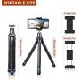 UBeesize Flexible Cell Phone Tripod, Mini Travel Tripod Stand with Wireless Remote Shutter, Universal Adapter Compatible with iPhone, Android, GoPro, DSLR, Action Camera. (Blue)