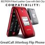 Fitted Leather Case for Alcatel GreatCall Jitterbug Flip Phone for Seniors, Features: Rotating Belt Clip, Screen & Keypad Protection, Secure Fit (Red)