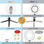 FAPO 10.2 Selfie Ring Light with Tripod Stand & Cell Phone Holder, Mini Led Camera Ring Light for Live Stream/Youtute/TikTok/Photography, 3 Light Modes& 10-Level Brightness