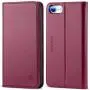 SHIELDON iPhone SE 2020 Case, iPhone 8 Wallet Case Genuine Leather Card Holder Magnetic Closure Stand Book Flip Cover Shockproof Protection Case Compatible with iPhone SE2/8/7 (4.7") - Red Violet SHIELDON iPhone SE 2020 Case, iPhone 8 Wallet Case Genuine Leather Card Holder Magnetic Closure Stand Book Flip Cover Shockproof Protection Case Compatible with iPhone SE2/8/7 (4.7") - Red Violet