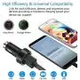 Palumma 24W/4.8A Dual USB Car Charger, 12V to USB Outlet with Cigarette Lighter Voltage Meter LED/LCD Display Battery Low Voltage Warning (Black)