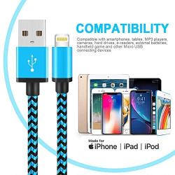 iPhone Charger MFi Certified iPhone Charger Cord Aioneus 6FT 3 Pack Lightning Cable Braided Fast iPhone Charging Cord for iPhone 11 Pro Max XR XS X 10 8 7 6s 6 Plus 5 SE 2020, iPad Mini Air 6th gen