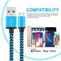 iPhone Charger MFi Certified iPhone Charger Cord Aioneus 6FT 3 Pack Lightning Cable Braided Fast iPhone Charging Cord for iPhone 11 Pro Max XR XS X 10 8 7 6s 6 Plus 5 SE 2020, iPad Mini Air 6th gen