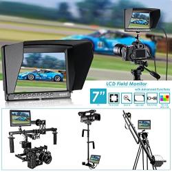 Neewer F100 7-inch 4k 1280x800 IPS Screen Camera Field Monitor with 1 Mini HDMI Cable for BMPCC,AV Cable for FPV, 16:10 or 4:3 Adjustable Display Ratio for DSLR and Camcorder(Battery NOT Included)