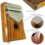 Moozica 17-Key EQ Kalimba, Electric Finger Thumb Piano Built-in Pickup With 6.35mm Audio Interface and Professional Kalimba Case (Koa-EQ)