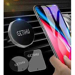 GETIHU Car Phone Mount Universal Air Vent Magnetic Cell Phone Holder for iPhone X 8 7 6s 6 5s 5 Plus Samsung HTC Motorola BlackBerry Smartphone GPS Stand(Silver)