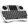 (Upgraded) Rii i8+ Mini Bluetooth Keyboard with Touchpad＆QWERTY Keyboard, Backlit Portable Wireless Keyboard for Smartphones laptop/PC/Tablets/Windows/Mac/TV/Xbox/PS3/Raspberry Pi.White