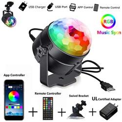 LEDBLE Disco Ball Light Bluetooth Mobile APP Control, Sound Activated USB Disco Light with Timer Led Disco Lights for Parties Room Car Kids Dance Karaoke Dj Show Club Bar Pub