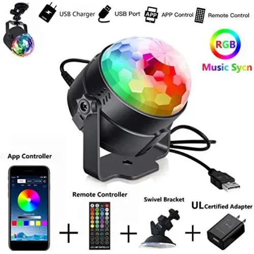 LEDBLE Disco Ball Light Bluetooth Mobile APP Control, Sound Activated USB Disco Light with Timer Led Disco Lights for Parties Room Car Kids Dance Karaoke Dj Show Club Bar Pub LEDBLE Disco Ball Light Bluetooth Mobile APP Control, Sound Activated USB Disco Light with Timer Led Disco Lights for Parties Room Car Kids Dance Karaoke Dj Show Club Bar Pub