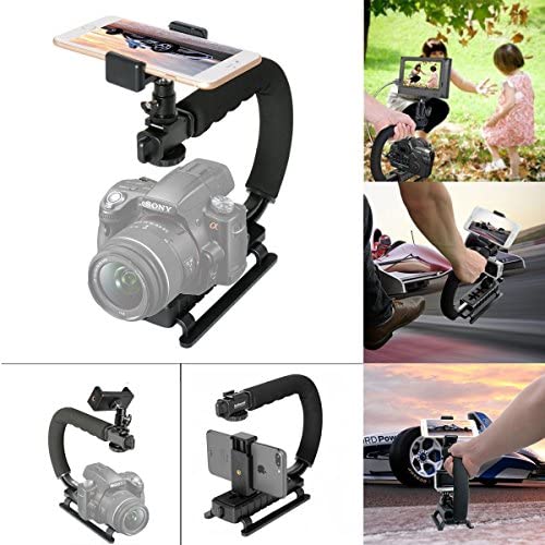 Fantaseal 4in1 DSLR/Mirrorless/Action Camera +Camcorder +Smartphone Stabilizer Holder We-Media YouTube Vlog Low Position Video Rig Mount Fit for GoPro Sony DJI OSMO Action Nikon Canon iPhone Samsung